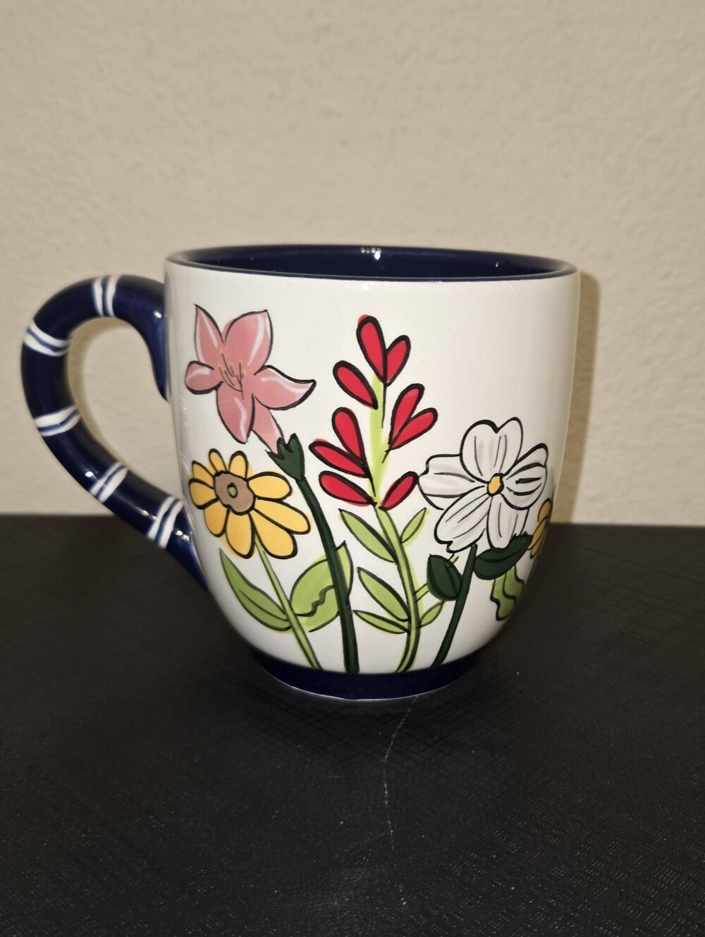 Georgia On My Mind Ceramic Coffee Mug - White with Navy & Orange Accents - Picture 2 of 5